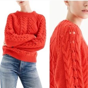 J. CREW Cable Knit Mock Neck Sweater, Sz Small